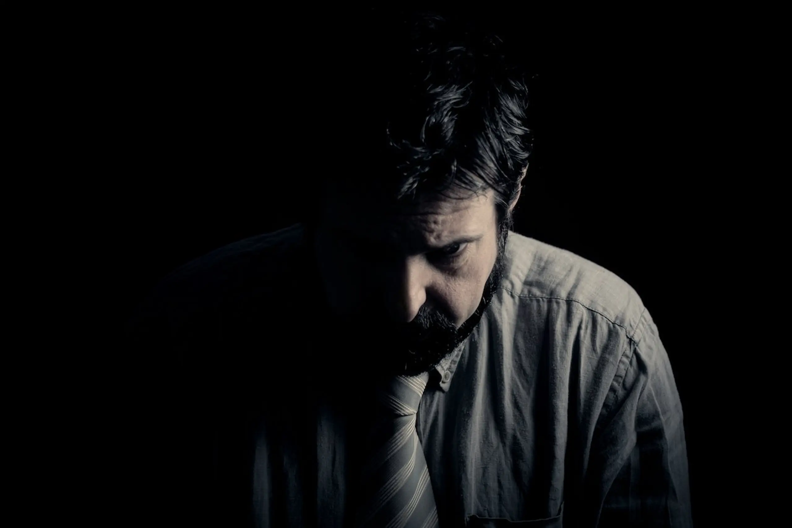A man looking down