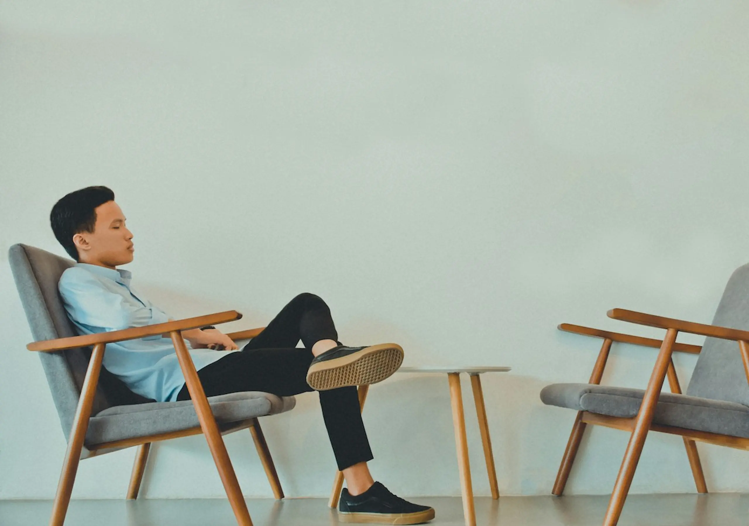 A man sitting in a chair