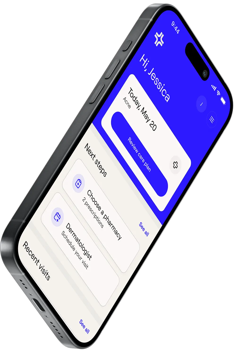 Picture of phone with General Medicine app opened
