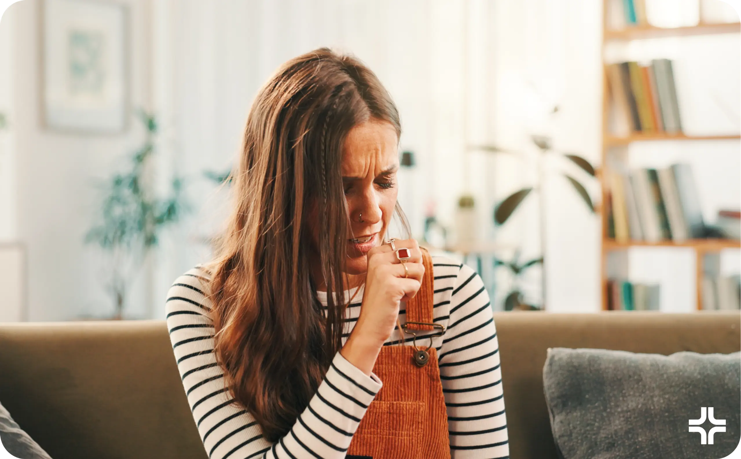 woman coughing