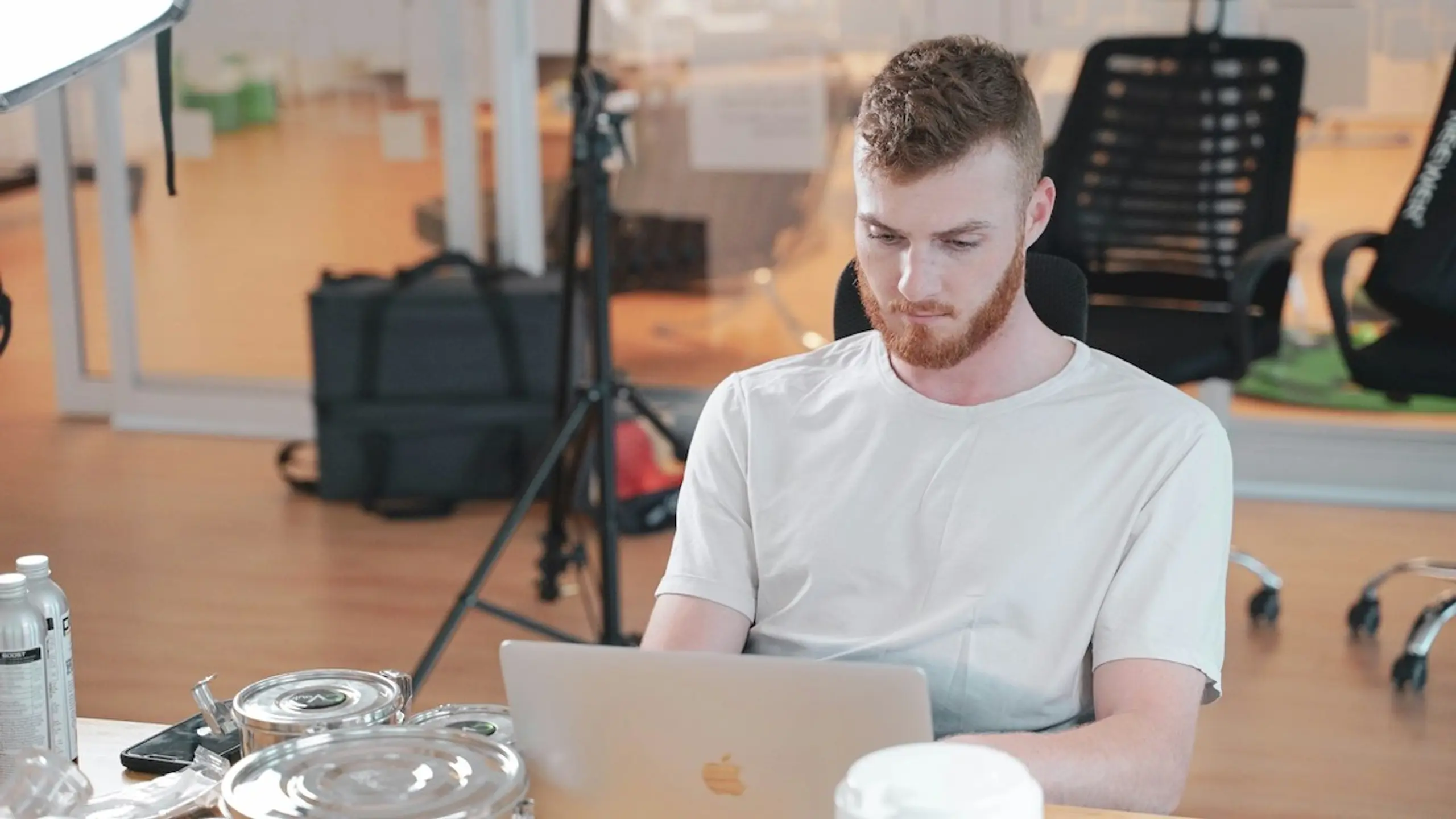 A man researching on the computer
