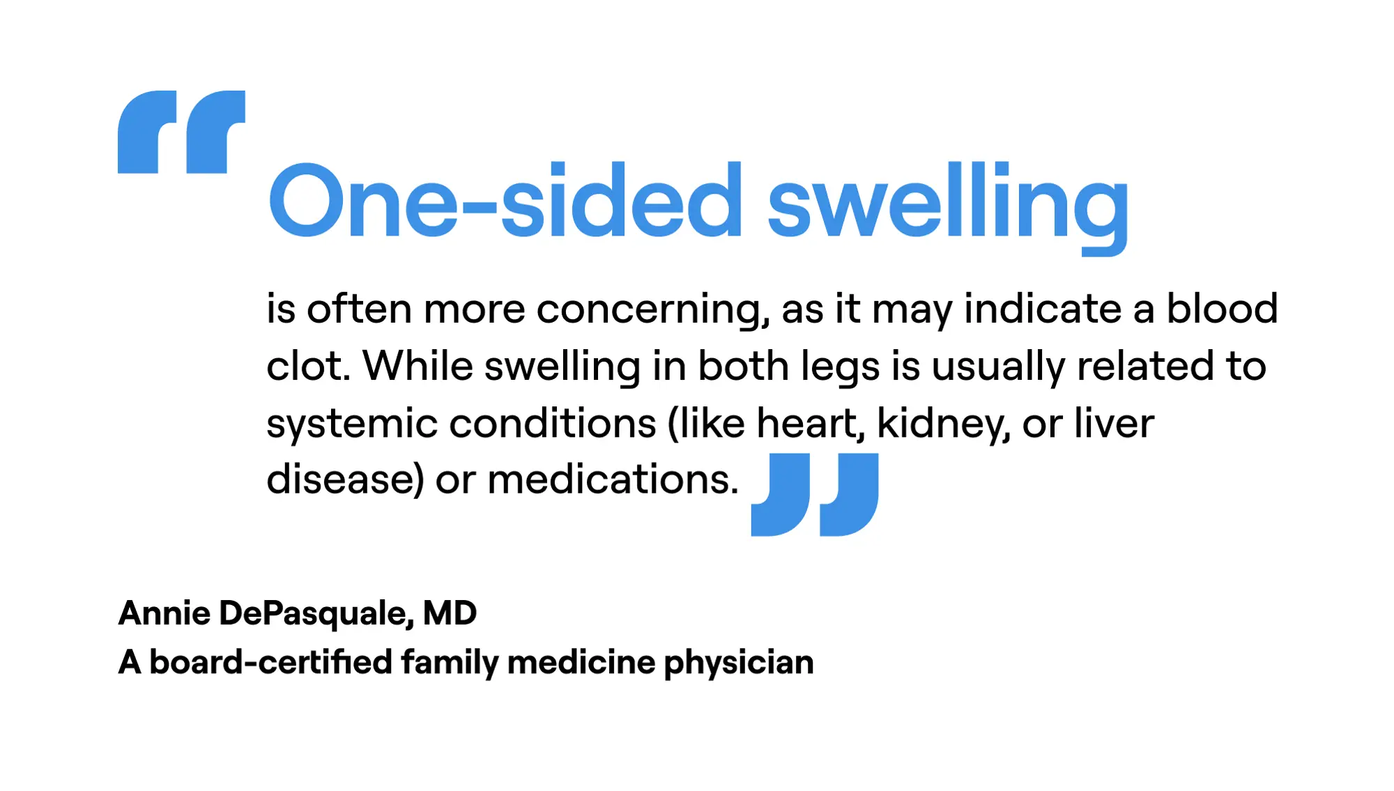 One-sided leg swelling advice