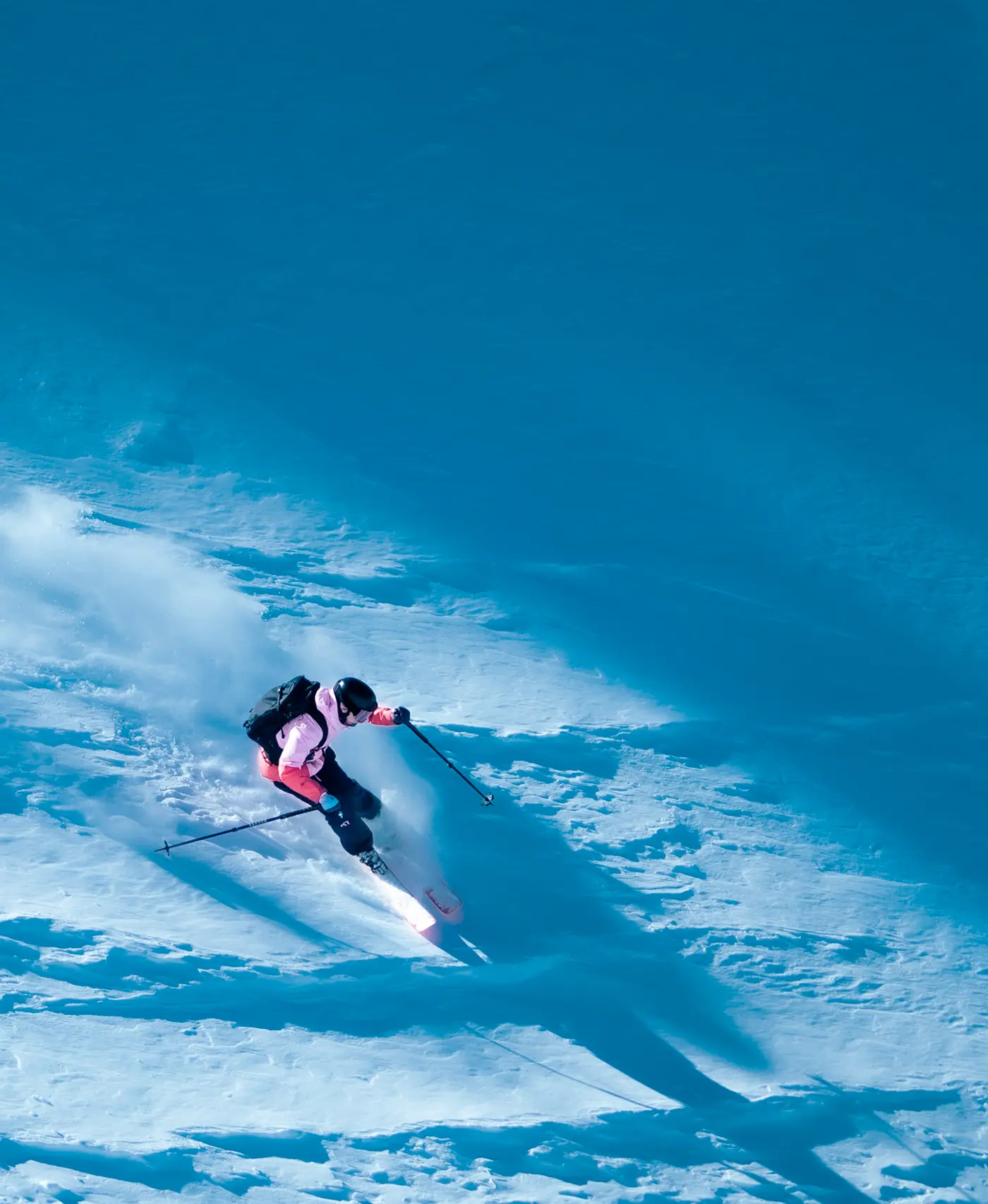 Photo of a woman skiing.
