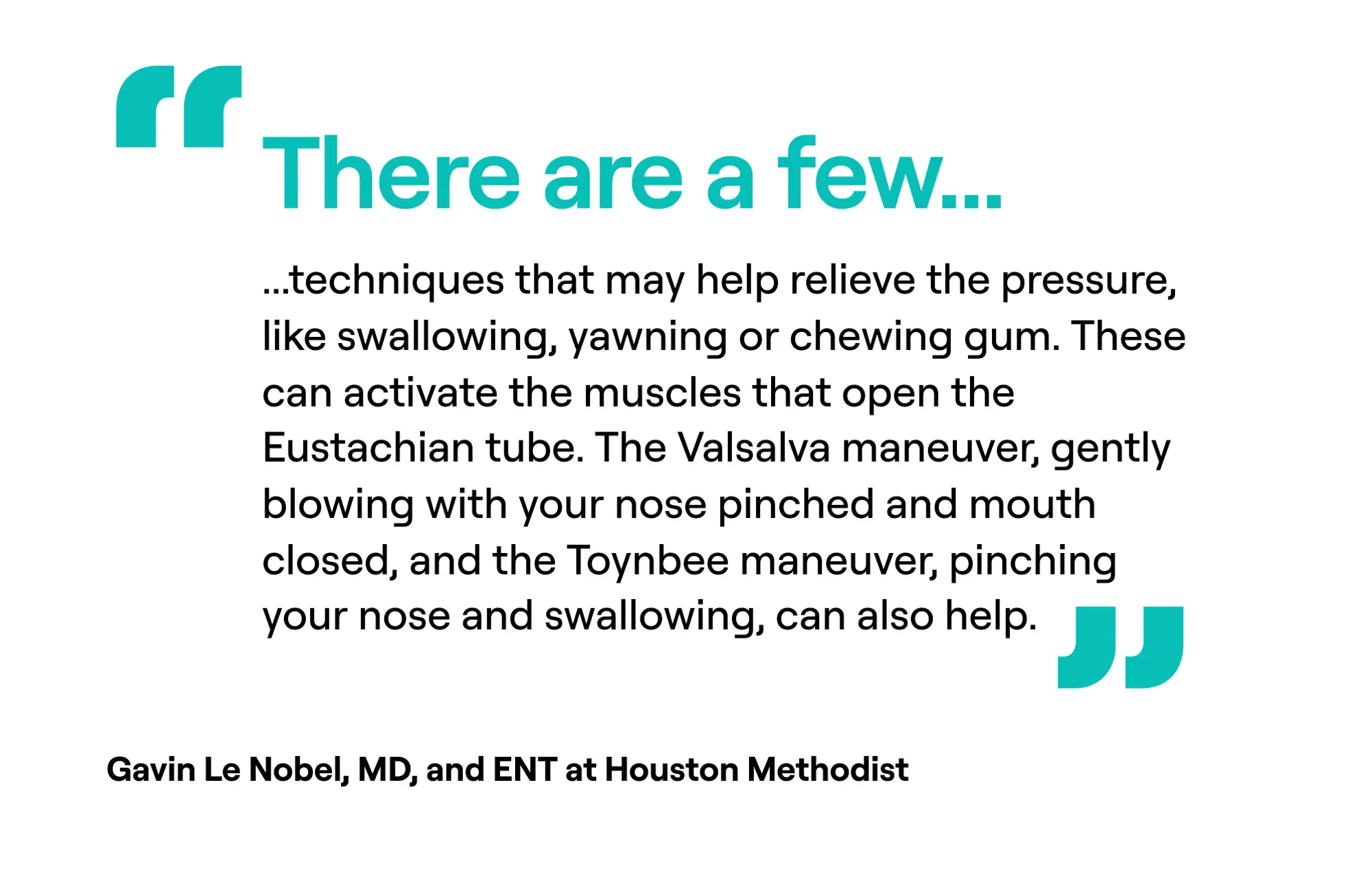 Techniques to relieve ear pressure