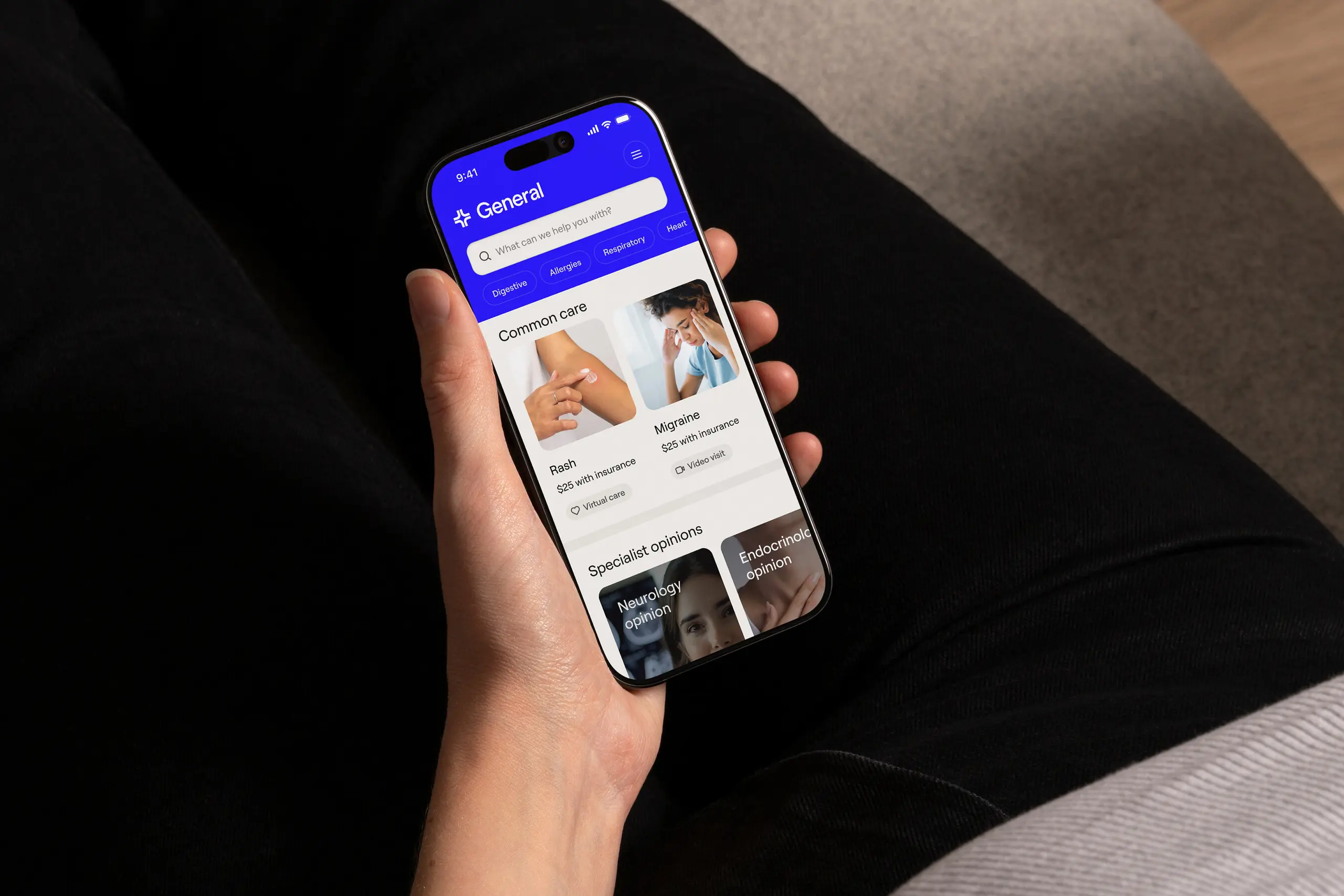 Customer shopping care options from their phone
