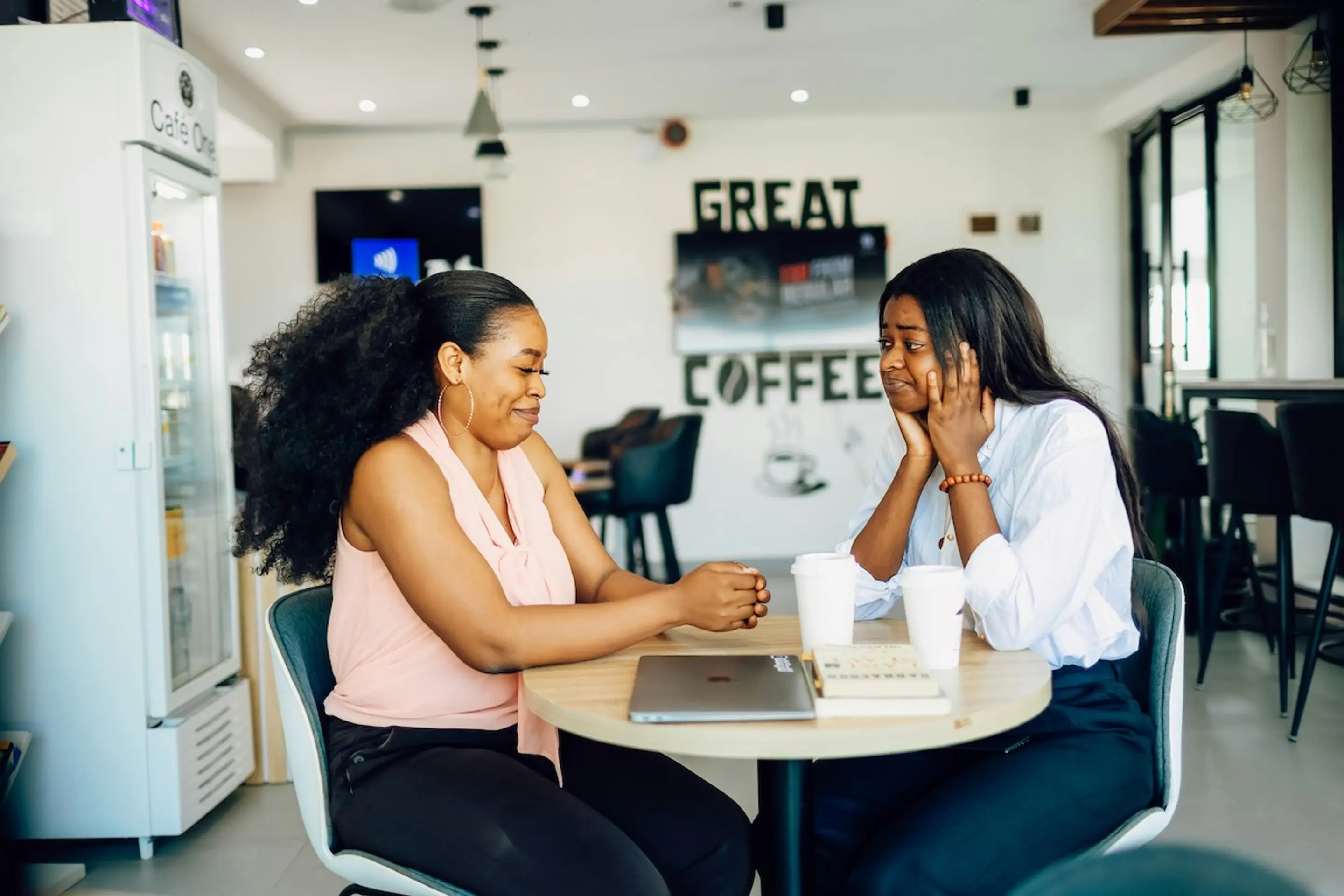 Two women having a conversation