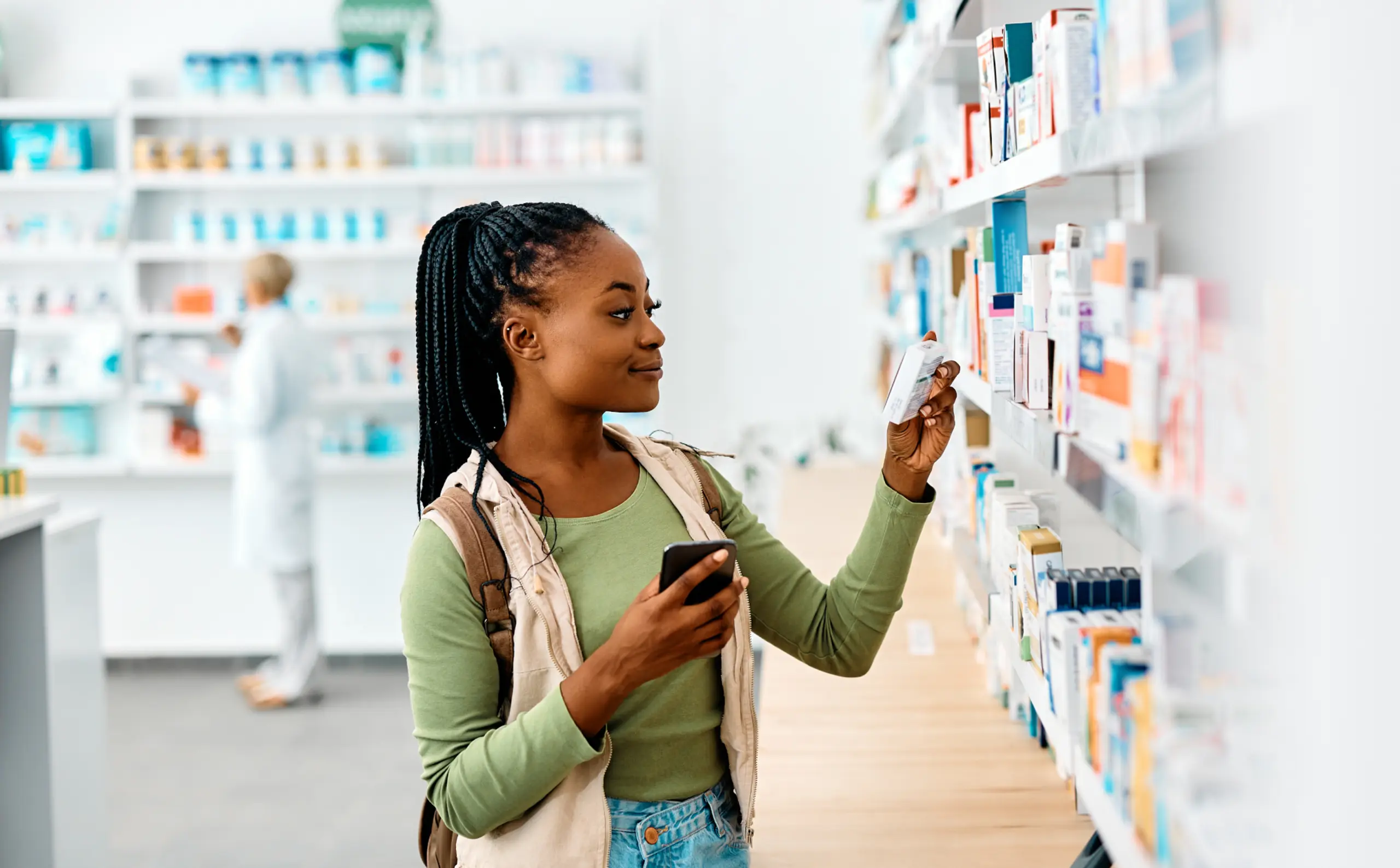 Woman shopping at pharmacy