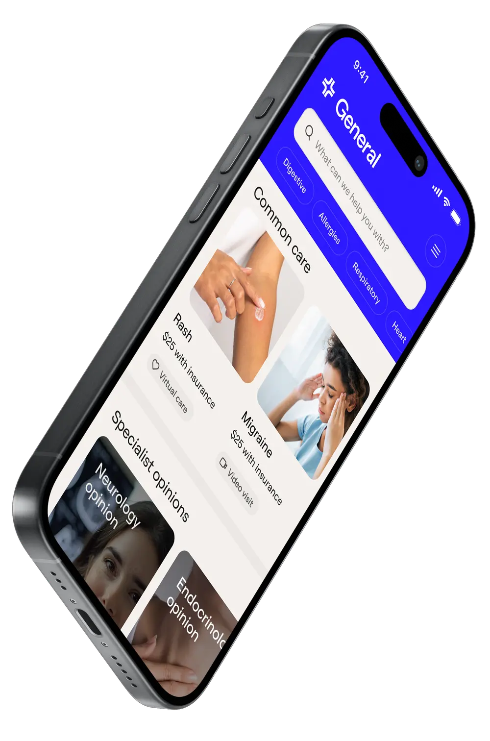 Picture of phone with General Medicine app opened