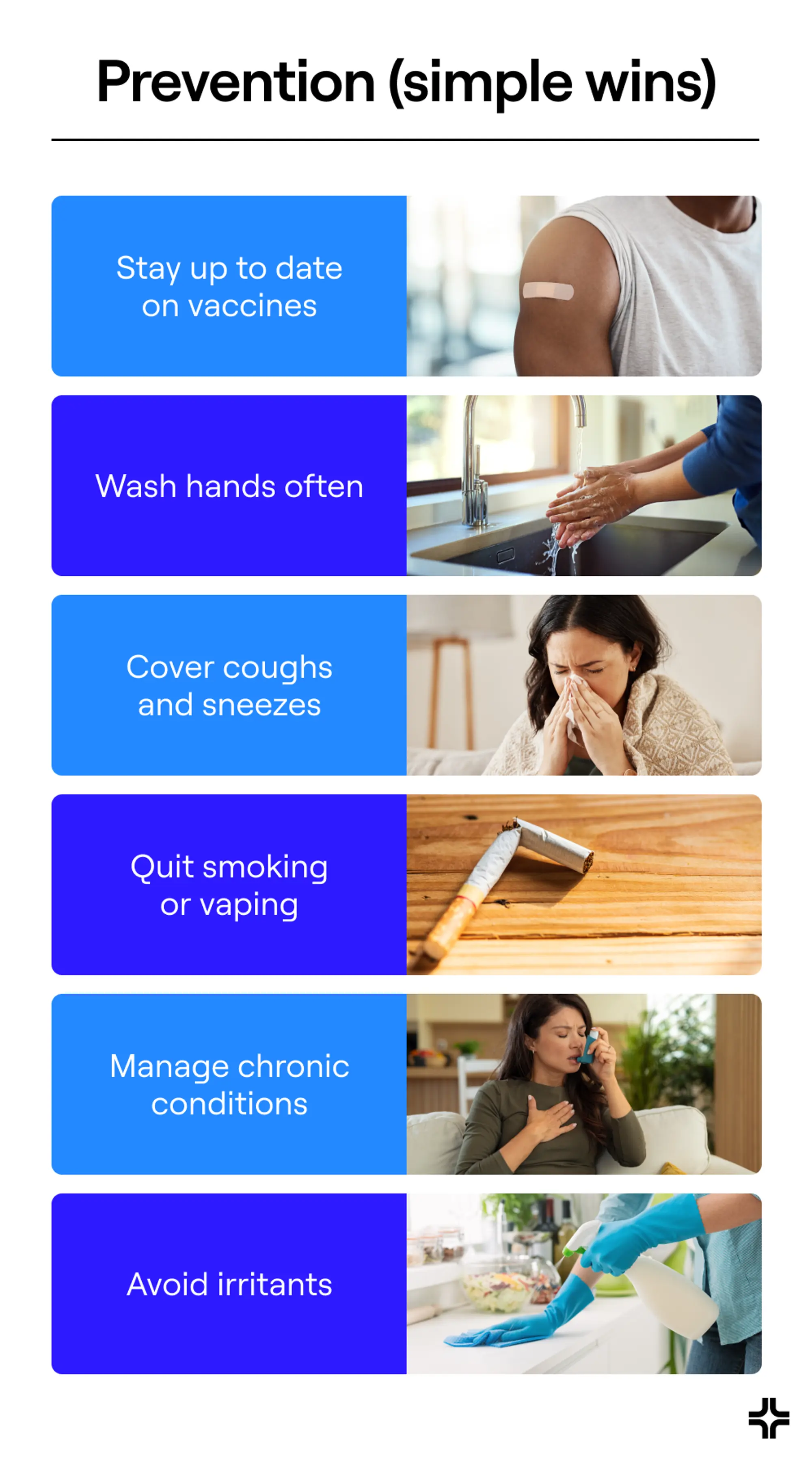 Bronchitis and pneumonia prevention