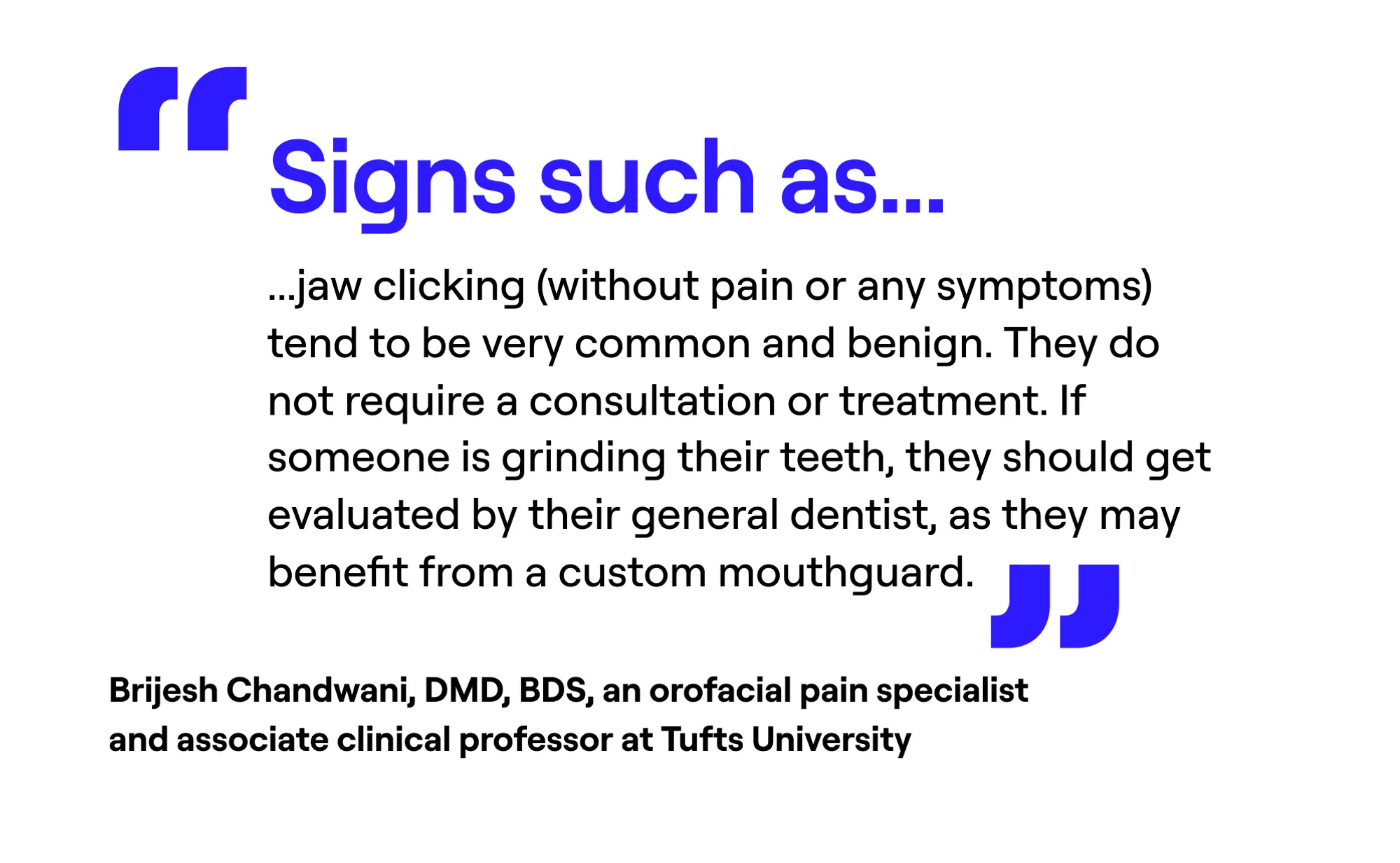 Signs of TMJ