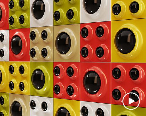RETROCORE reimagines retro-futurist lighting as modular wall and ceiling compositions