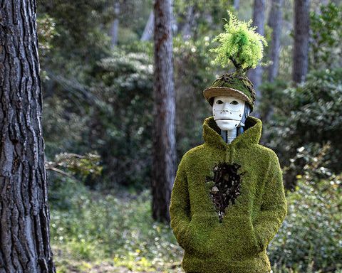 monsieur plant covers AI robot’s mechanical body in organic plant growth