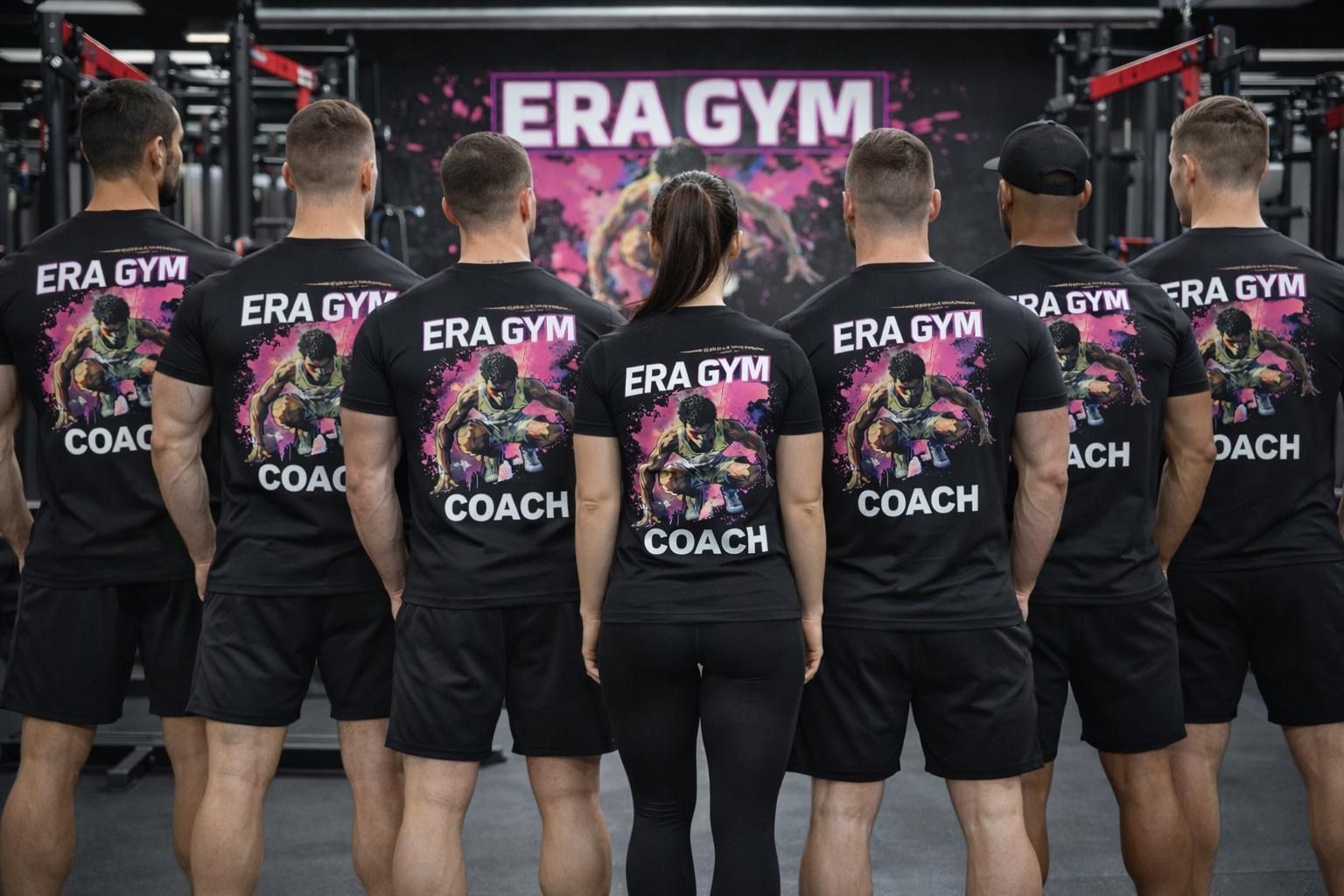 Beschriftete T-Shirts fuer die Era Gym Trainer