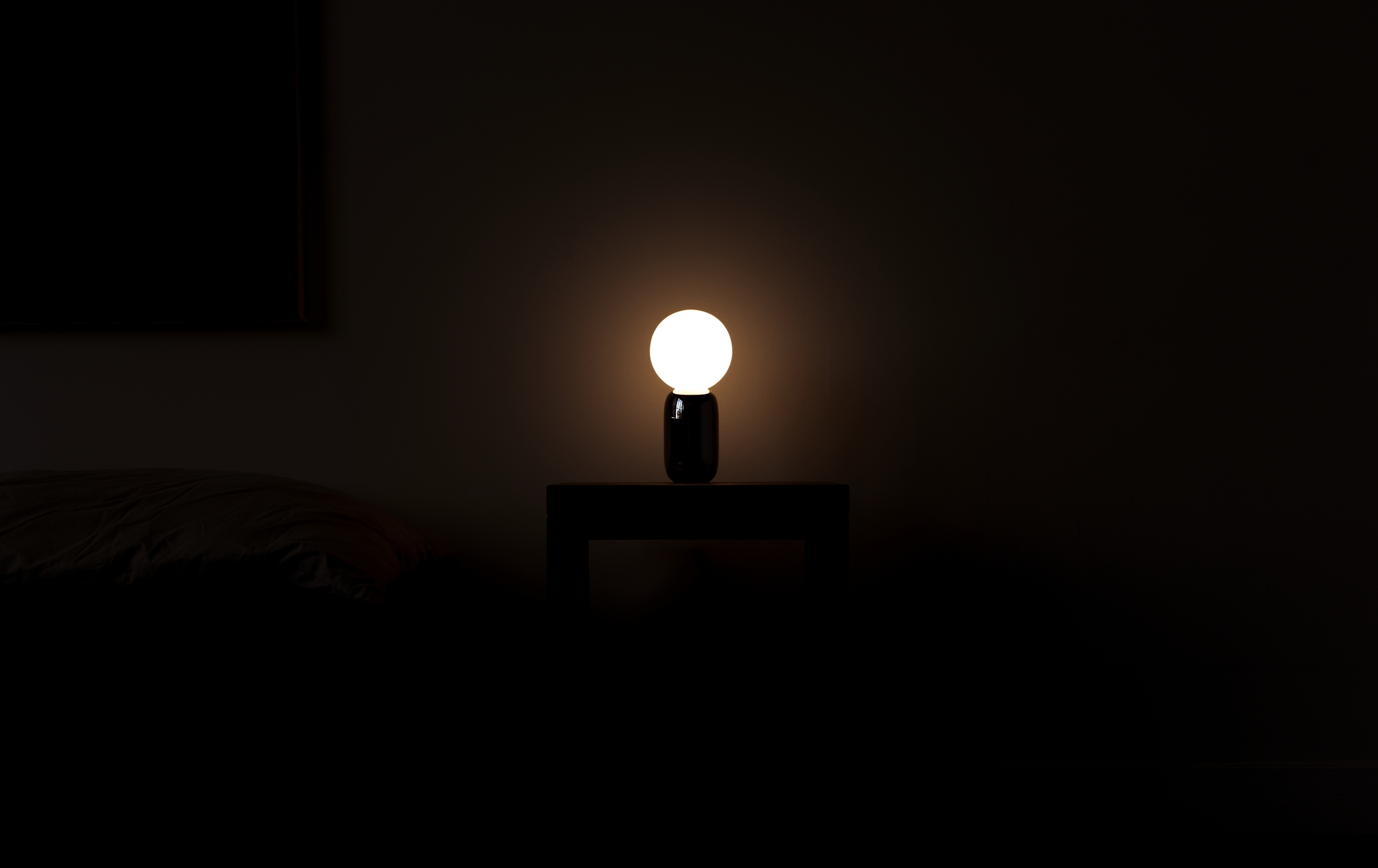Bubble Lamp at Night in Bedroom