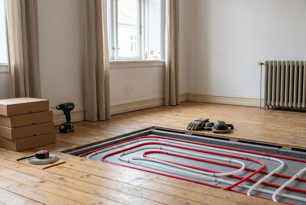 Gulvvarme i gammelt hus