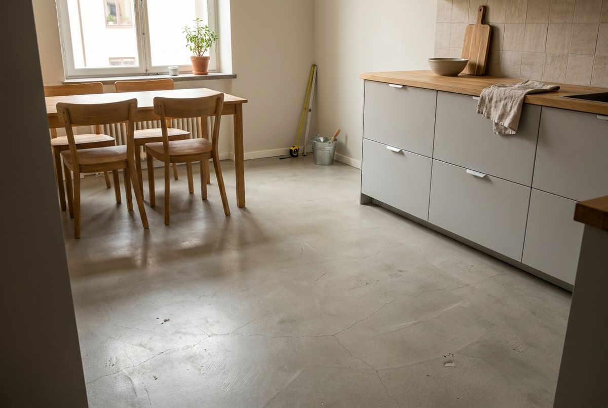 Betongulv køkken