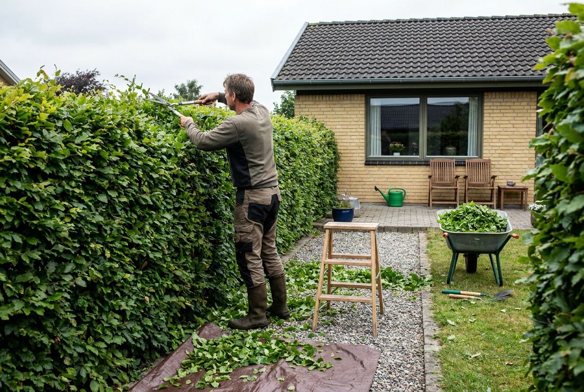 Beskæring af bøgehæk