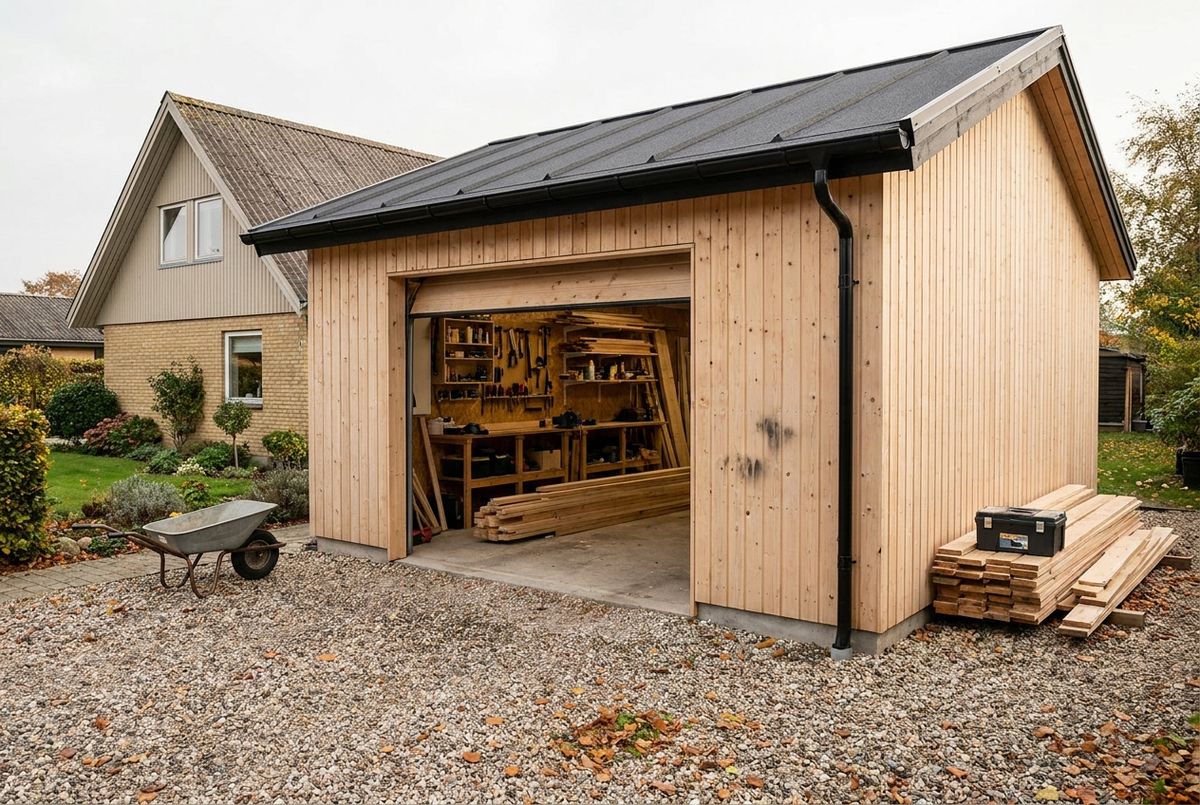 Træ garage
