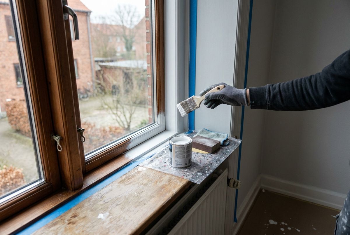 Maling af vinduer indendørs