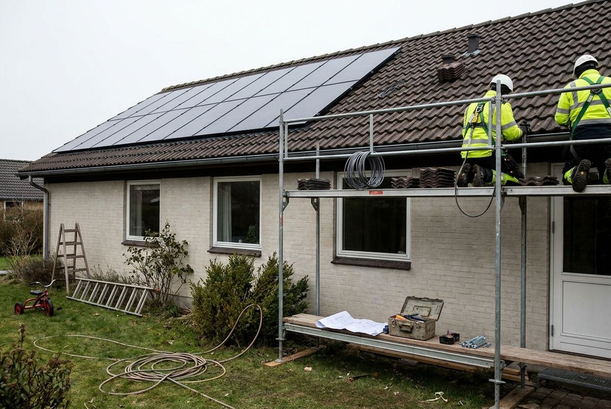 Solceller integreret i tag