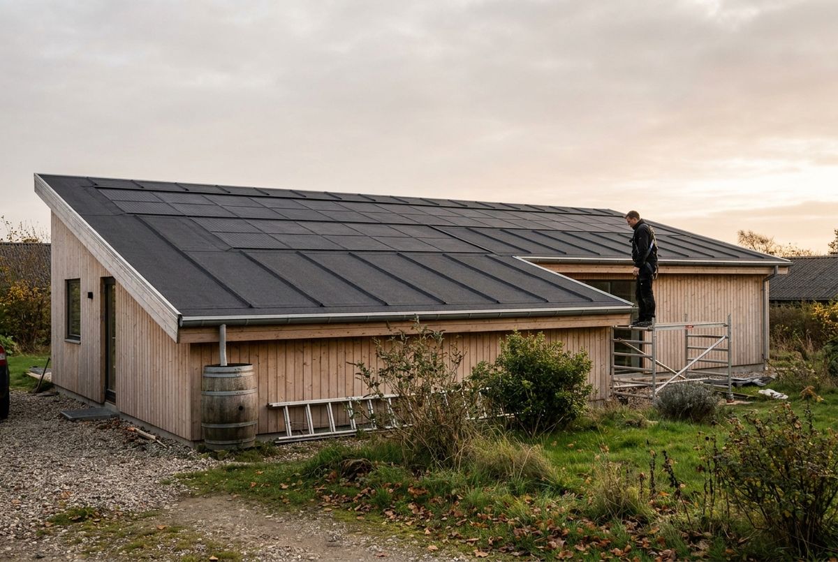 Solceller integreret i tagpap