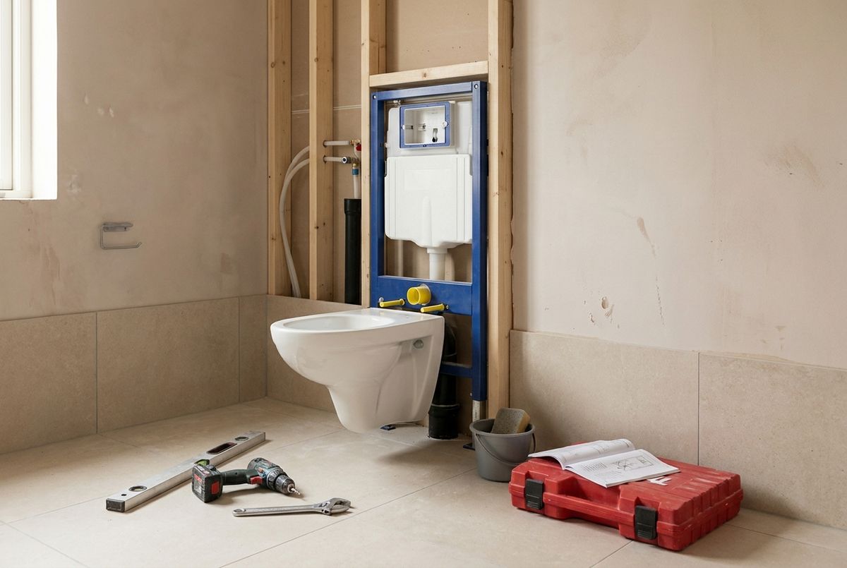 Montering af væghængt toilet