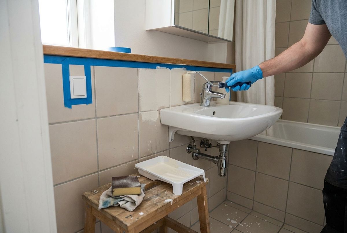 Maling af fliser i badeværelse