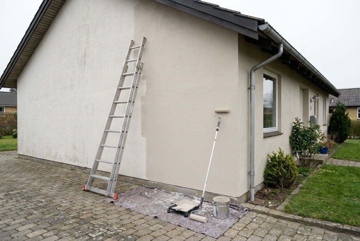 Facademaling til pudset hus