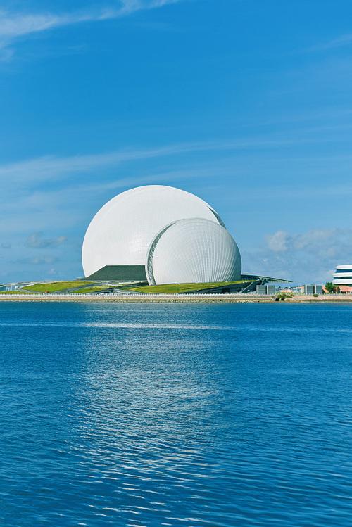 Unique architecture shaped like giant shells. 