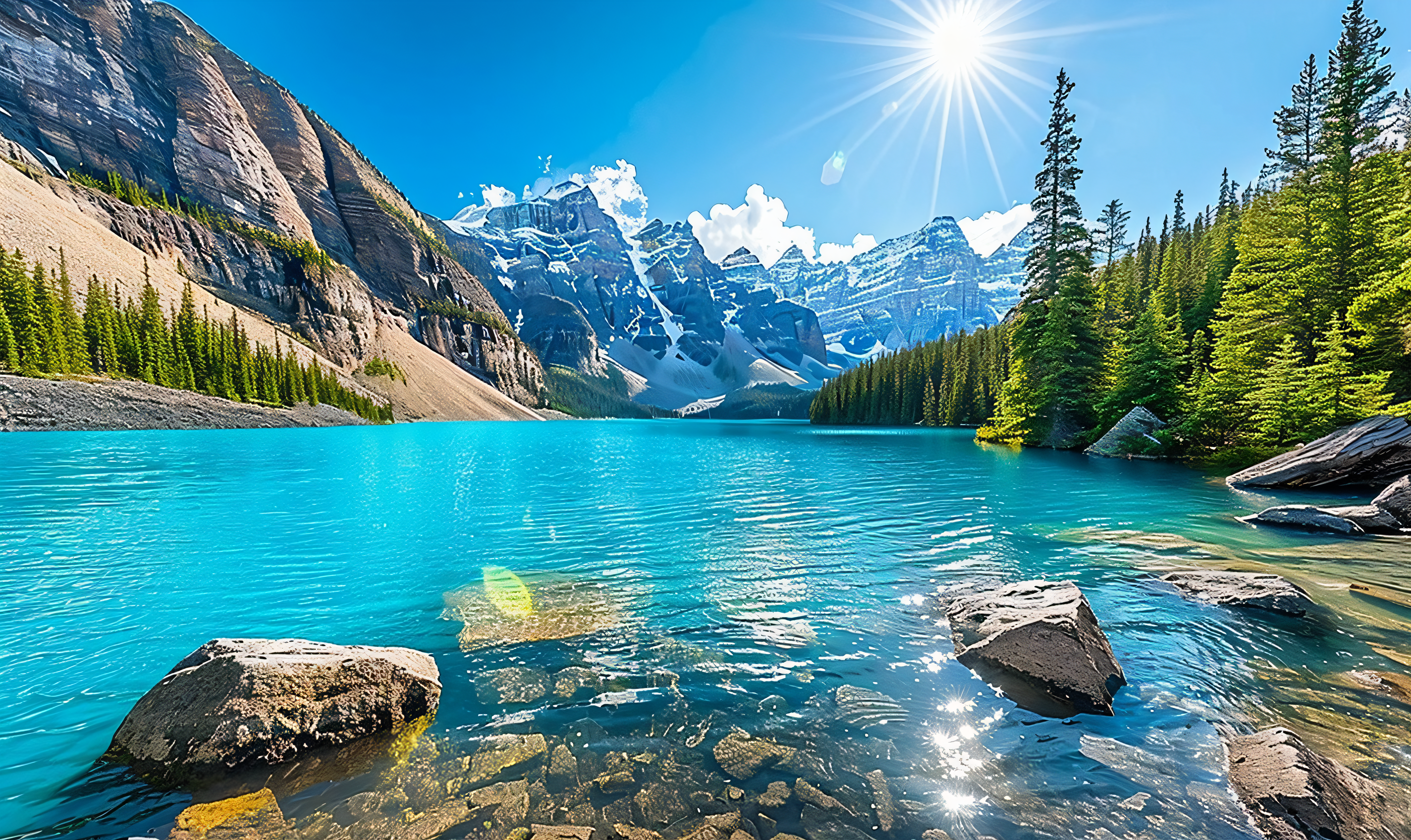Banff National Park: Lets you admire Moraine Lake and Lake Louise, and also visit Bow Falls and Surprise Corner.