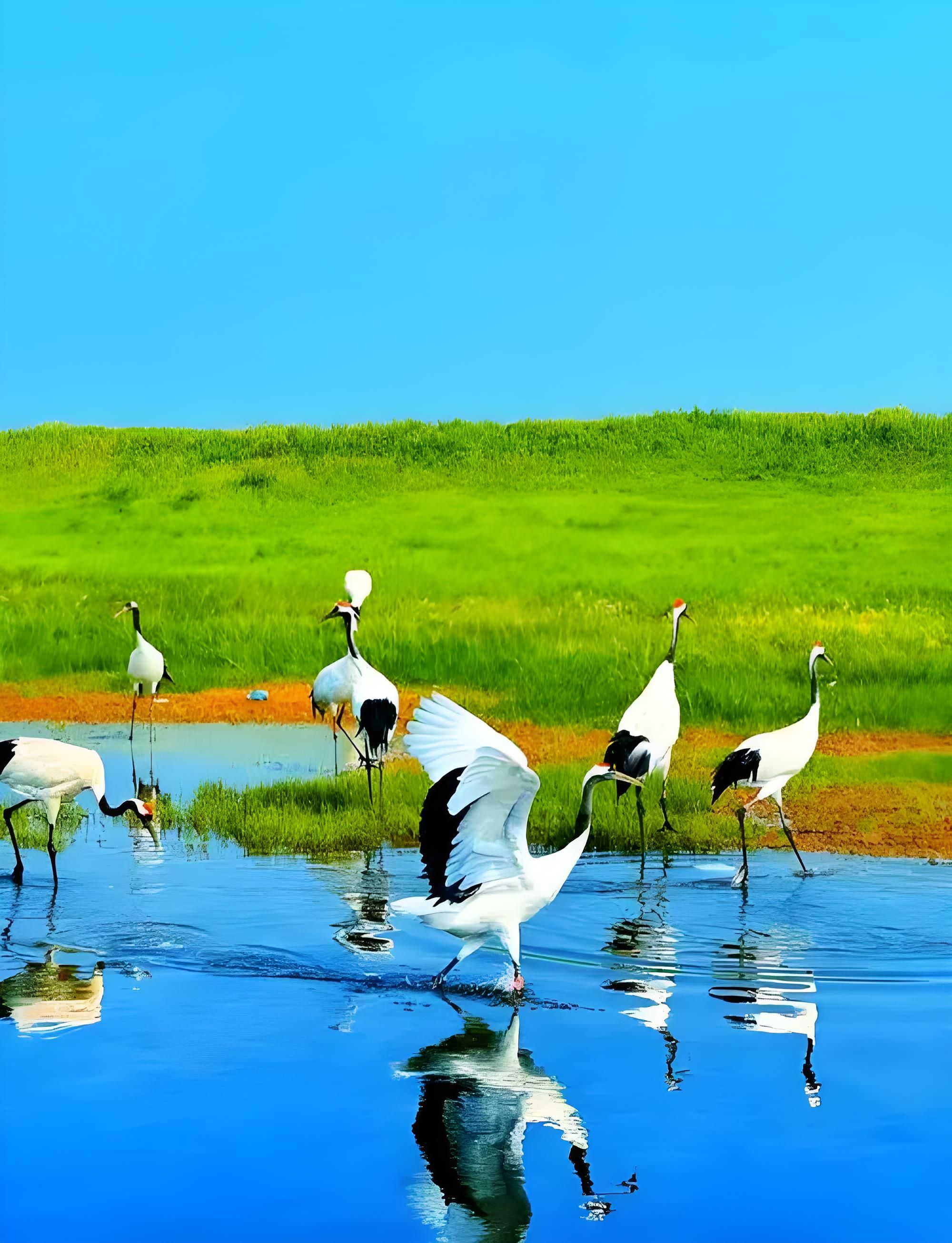 Witness majestic red-crowned cranes in one of the world’s largest reed wetlands.