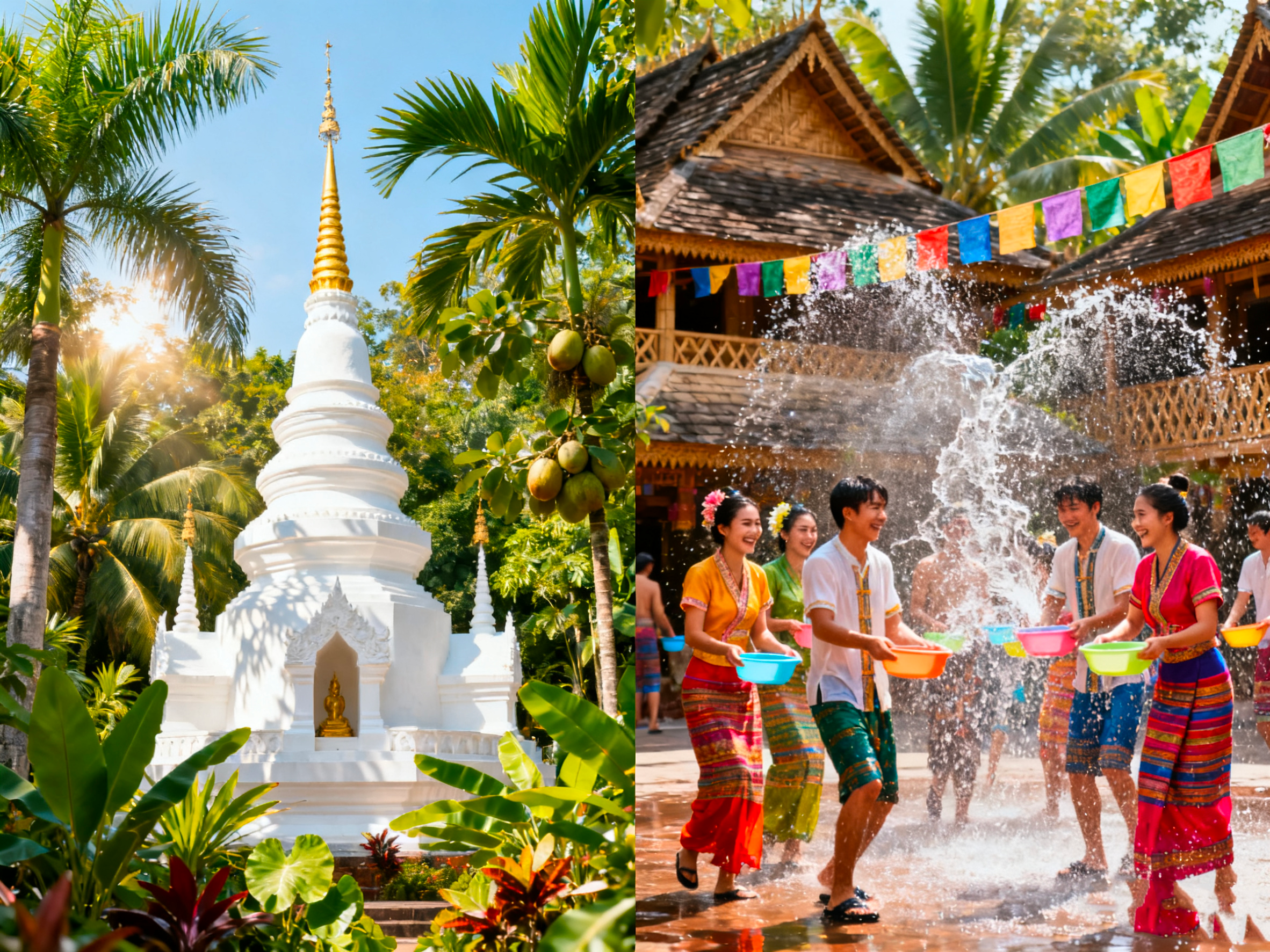 💧 Tropical Xishuangbanna: Discover Dai culture at the Prajna Temple and join the festive Water-Splashing activity.