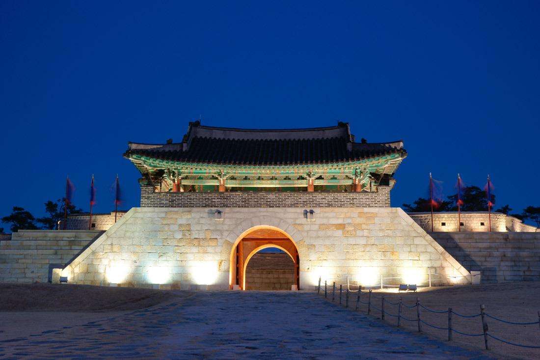 Walk along the ancient walls of UNESCO-listed Suwon Hwaseong Fortress.
