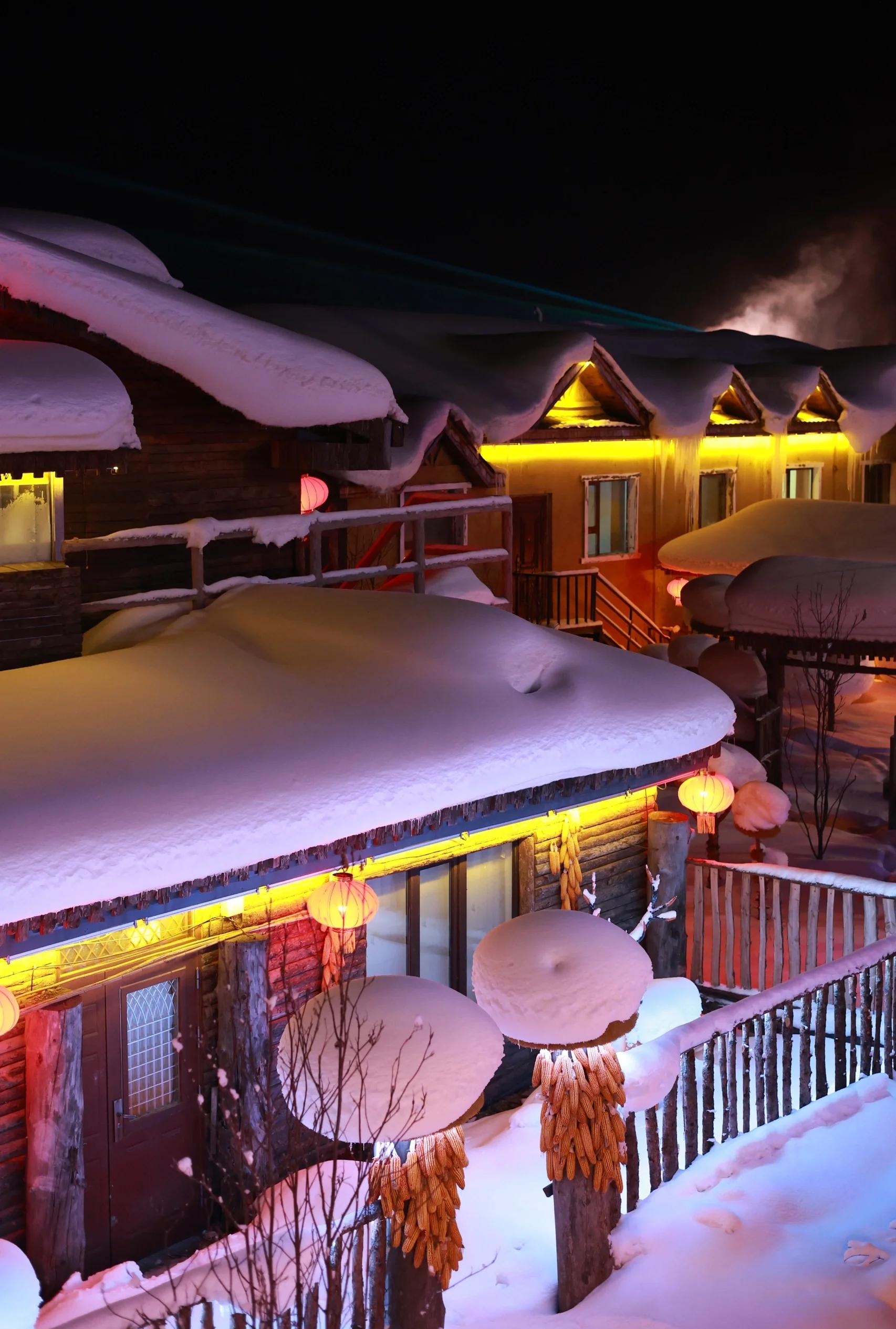 Stay overnight in a magical snow-covered village.