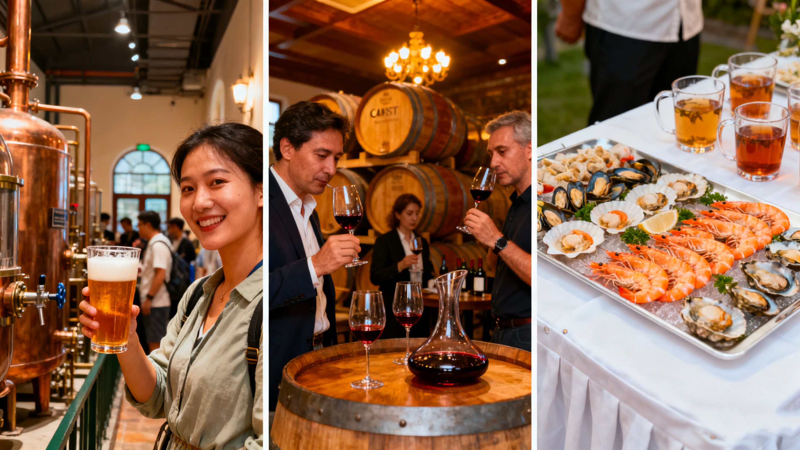 🍺 Tasting Journey: Tsingtao Beer Museum draft beer, Castel Winery wine tasting, seafood tea breaks
