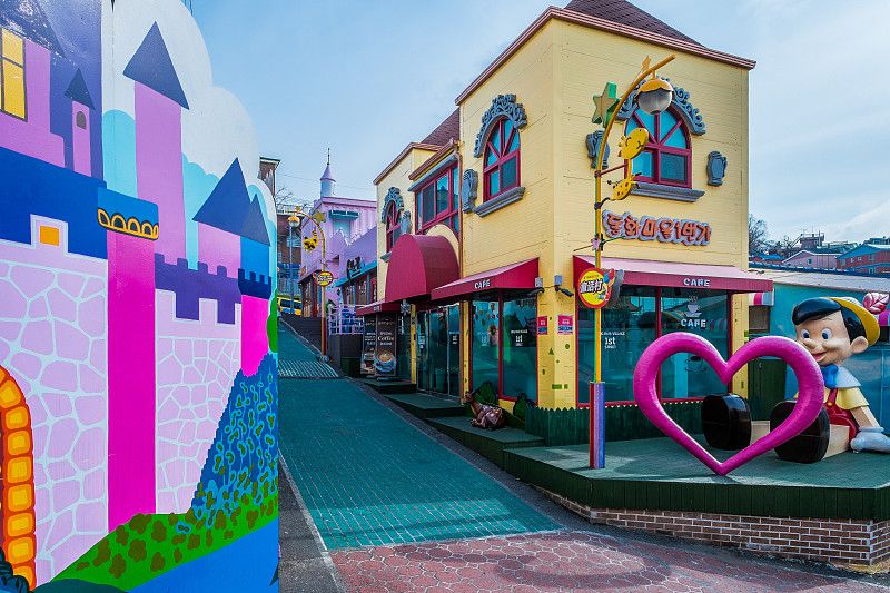 Explore the colorful fairy-tale murals at Songwol-dong Fairy Tale Village.