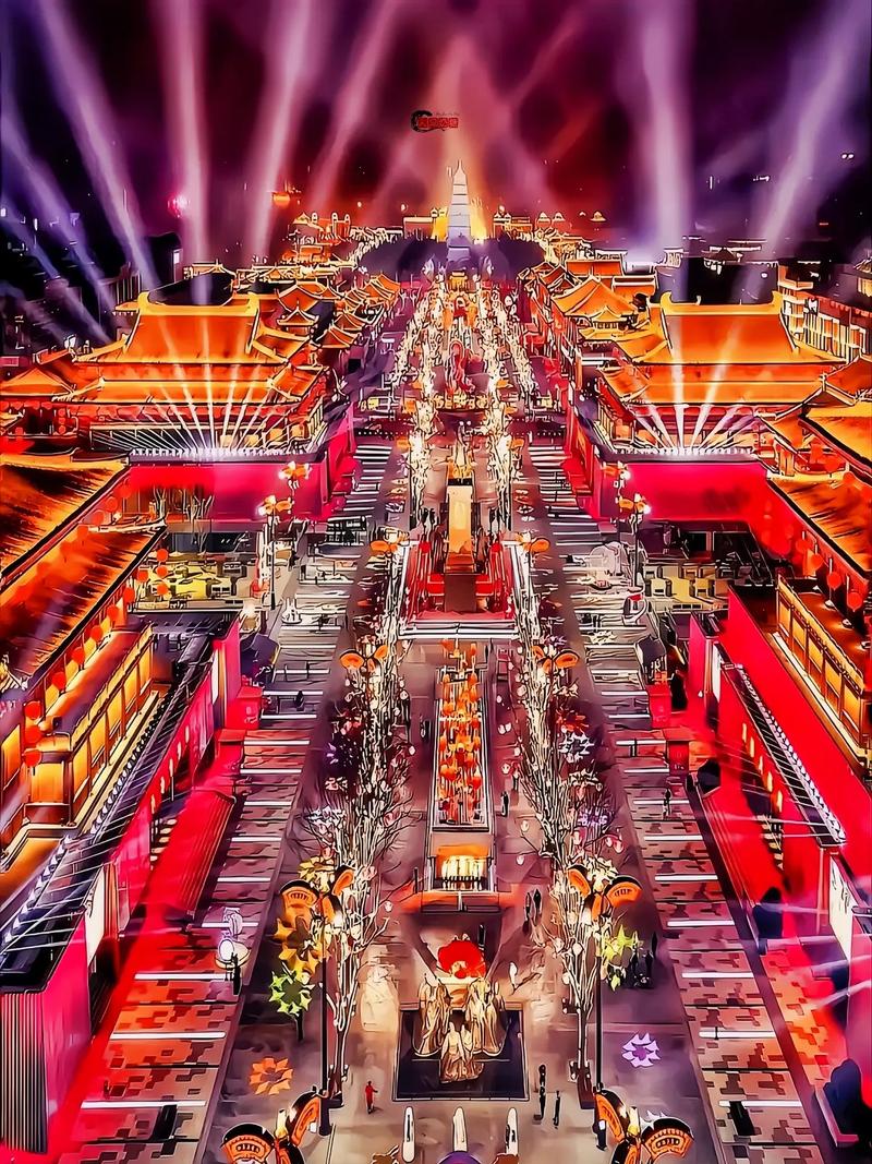 Stroll through Datang Nocturnal City and witness brilliant lights, performances, and Tang-style architecture. 