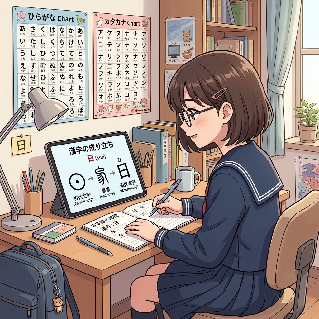 Ilustrasi Pelajaran: Mengenal Kanji: Sistem Tulisan Ketiga Bahasa Jepang