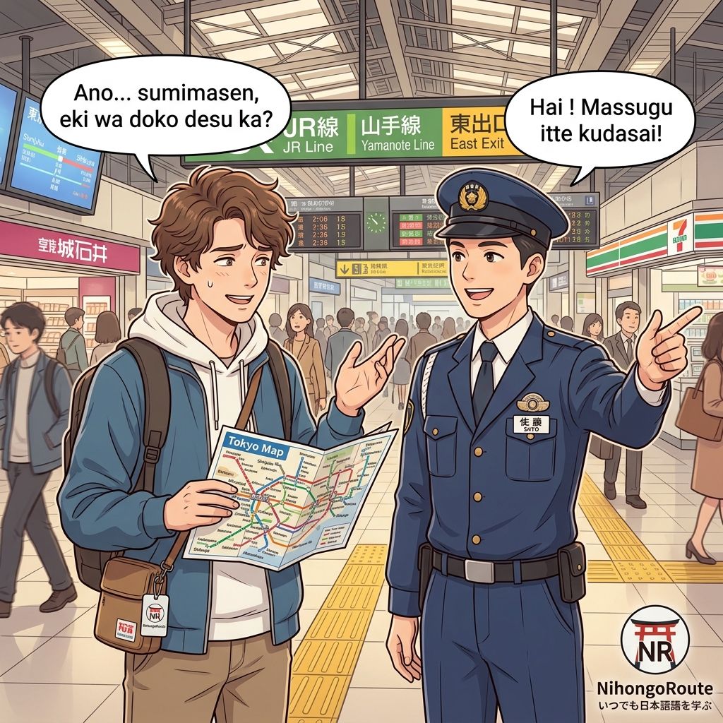Ilustrasi Pelajaran: Tersesat di Jepang? Cara Menanyakan Arah dalam Bahasa Jepang