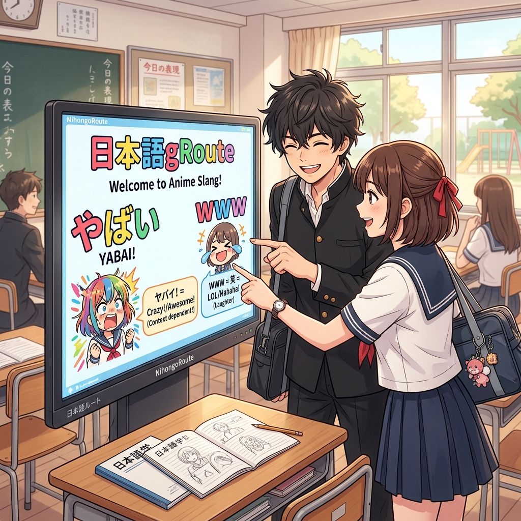 Ilustrasi Pelajaran: Bahasa Gaul Jepang yang Sering Muncul di Anime
