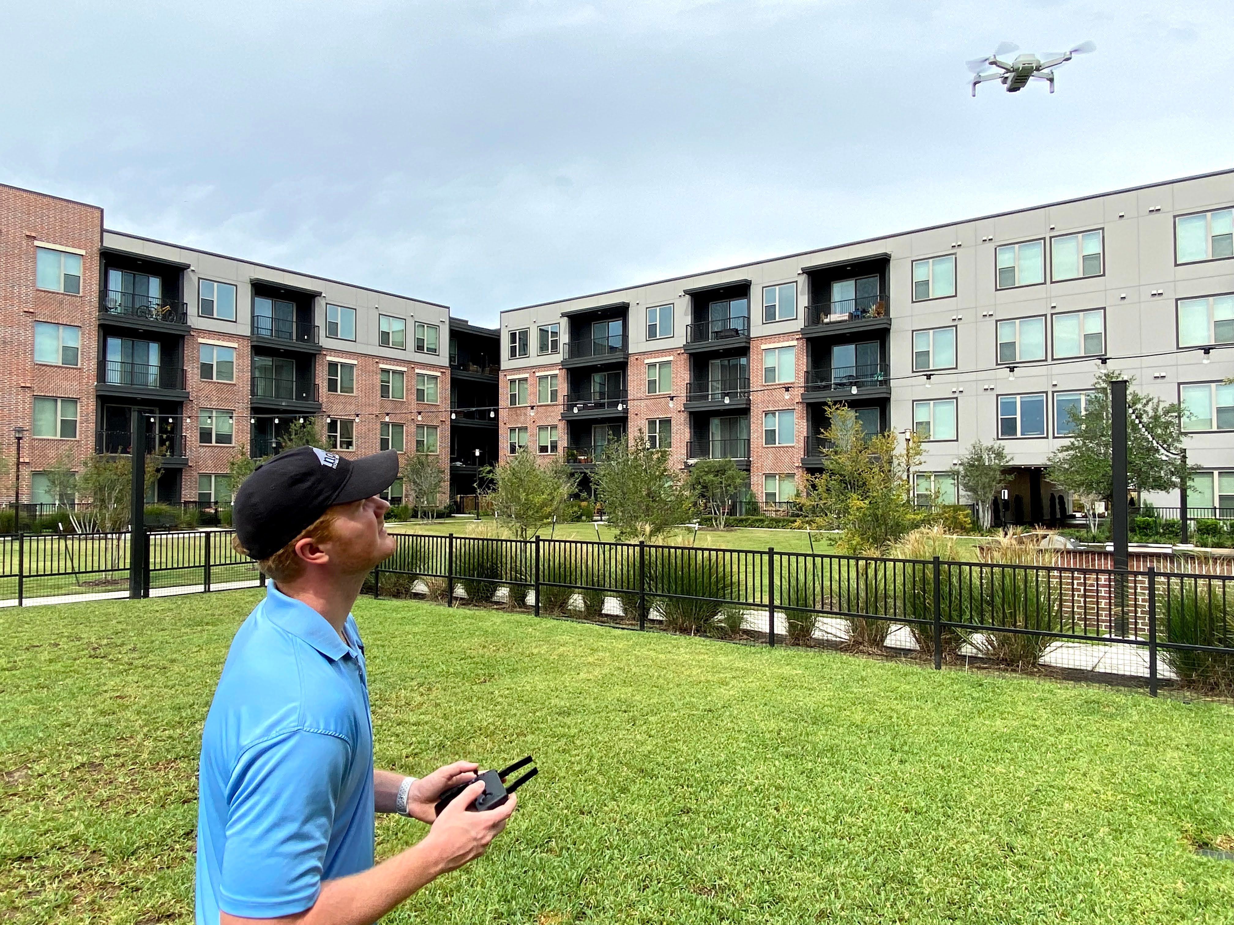 Home inspector examining a residential property