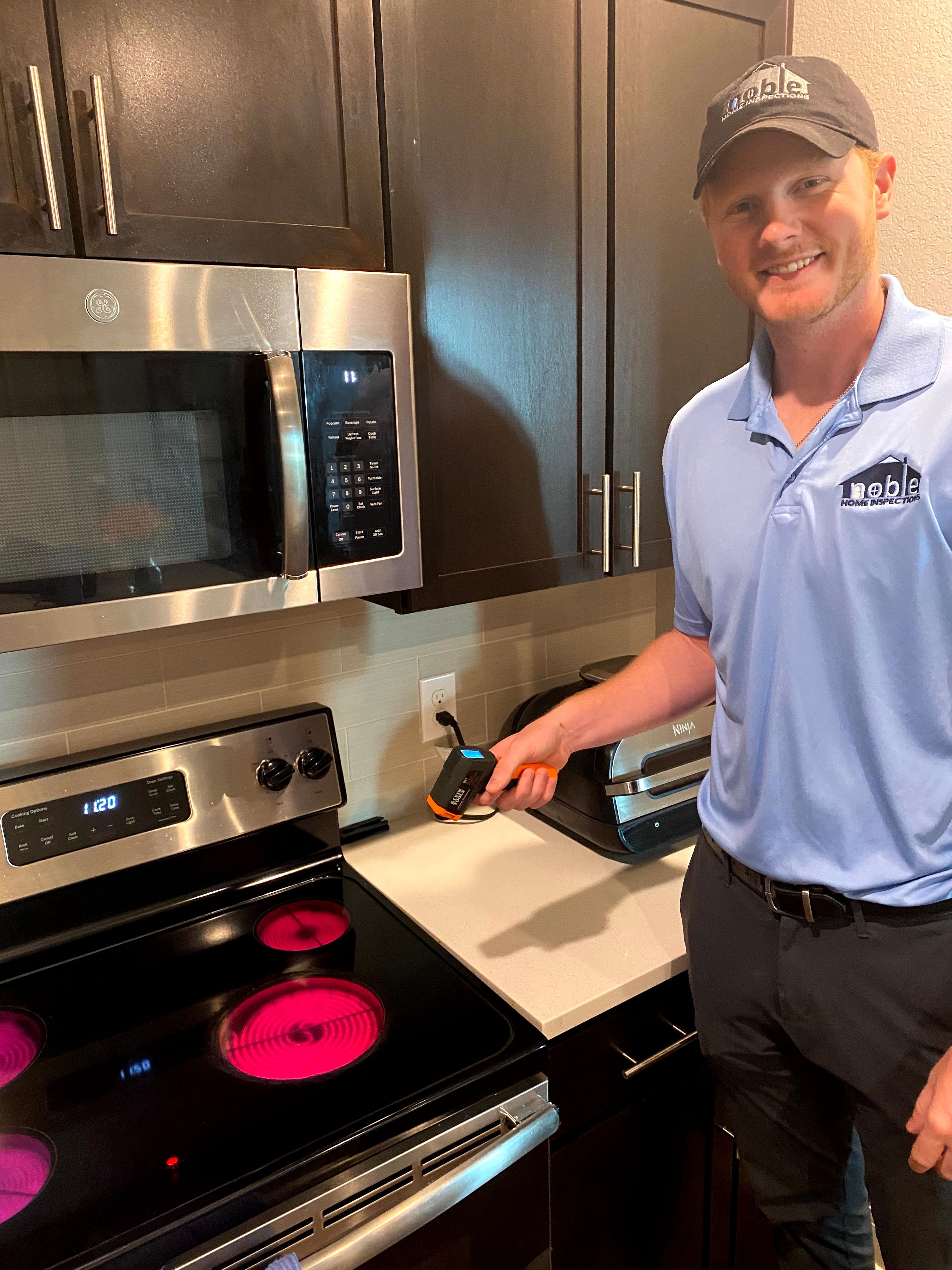 Inspector performing a condo unit inspection