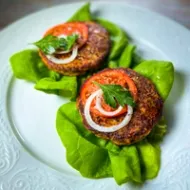 Quinoa Veggie Burgers with Sun-dried Tomato & Mozzarella