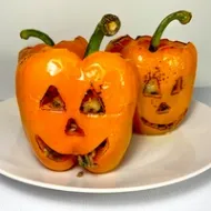 Stuffed Bell Pepper Jack-o'-lanterns