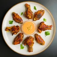 Baked Chicken Wings with Red Pepper Cream Sauce