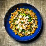 Roasted Brussels Sprout & Chickpea Bowl