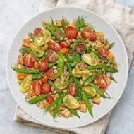 Vegan Sunshine Lentil Bowl with Dill and Red Onion Dressing