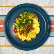 Eggs with Veggies and Basil