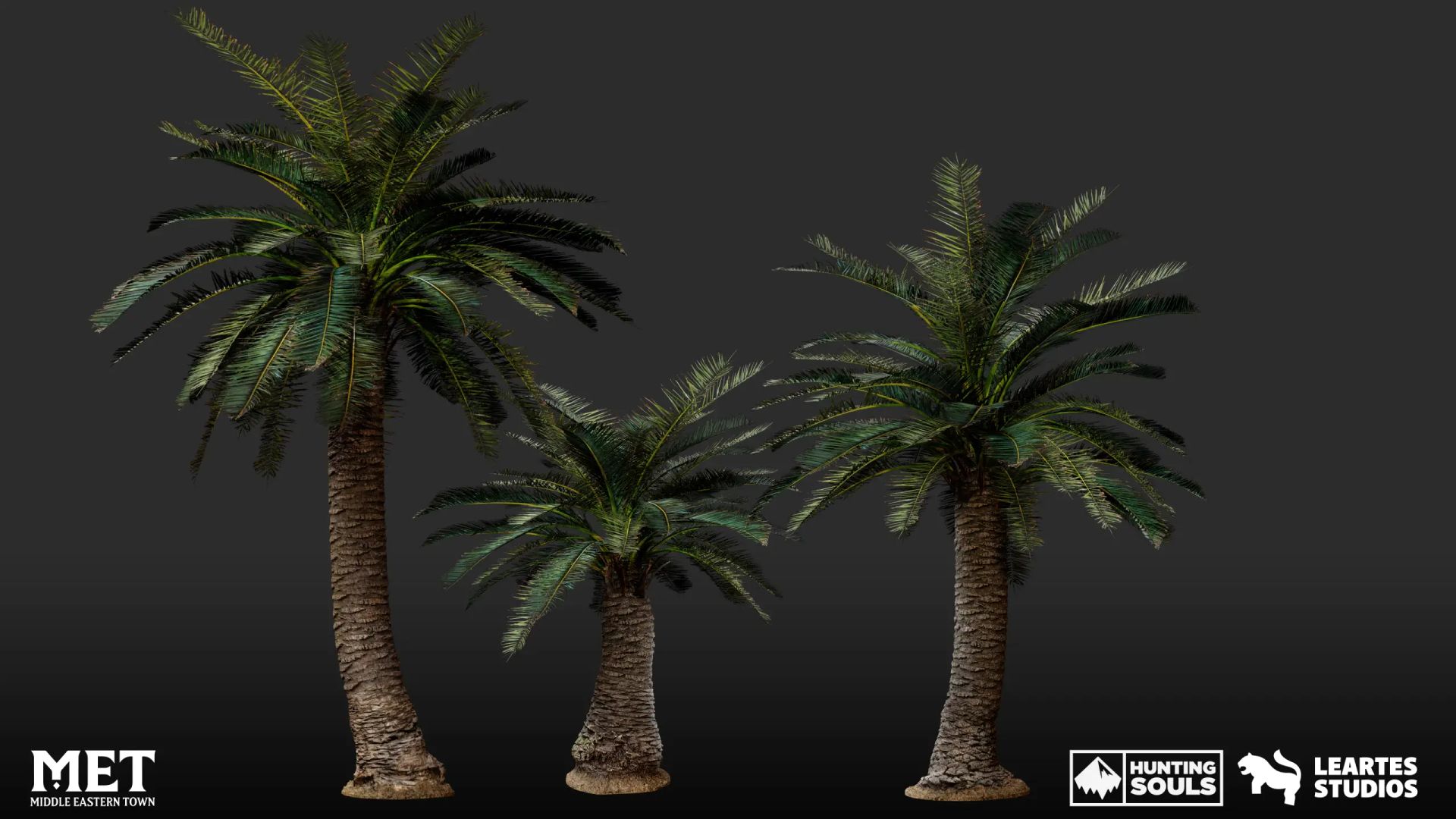 Photogrammetry-scanned palm tree processed as a game-ready asset