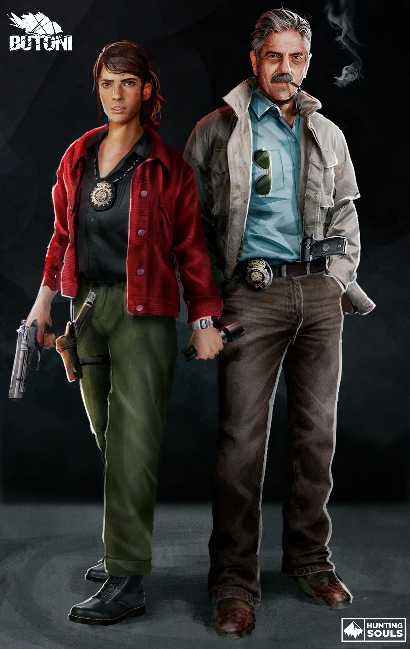 Final illustration of the characters Carmen and Antonio